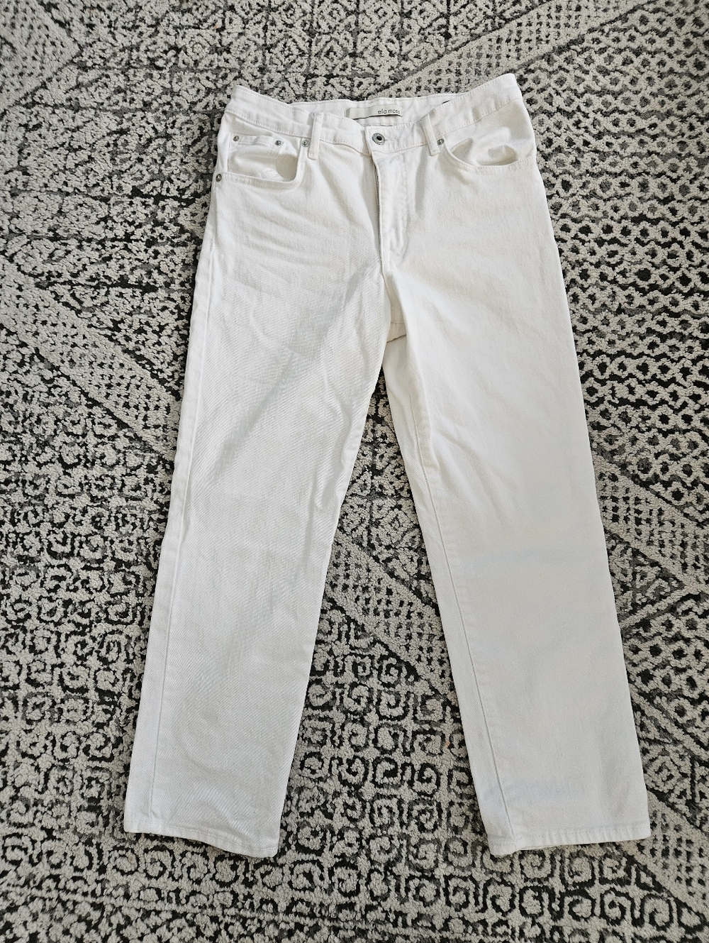Ella Moss High Rise Straight Cropped Jean Size 27 In White